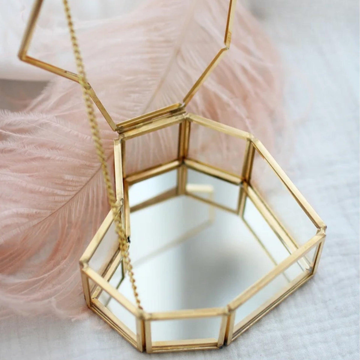 Glass Heart Jewelry Box