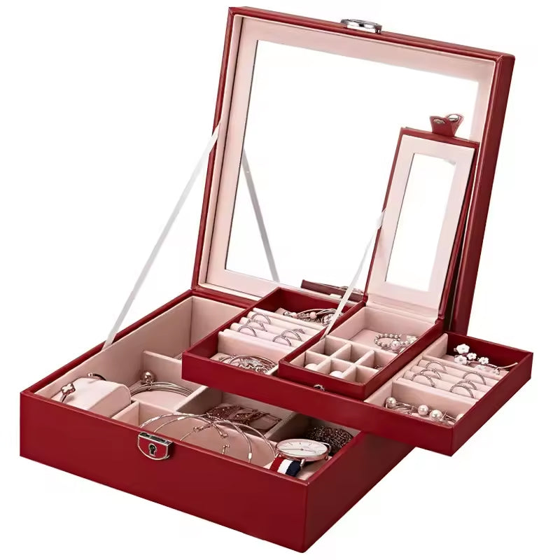 Locking Jewelry Box with Mirror | Jewelry Boxes