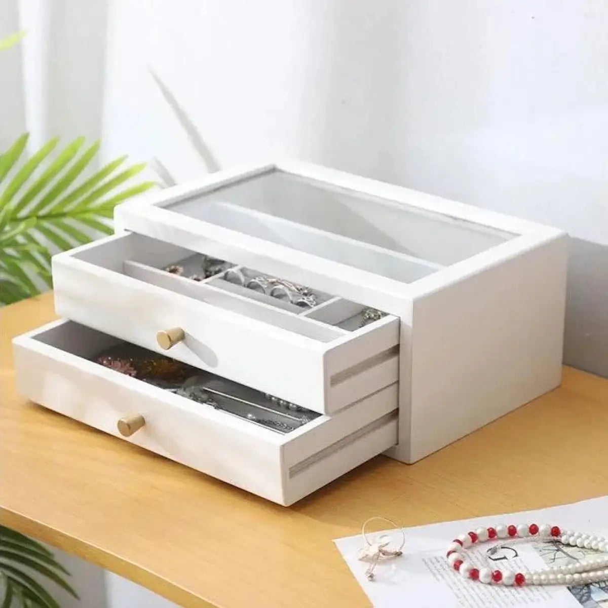 White Wooden Jewelry Box