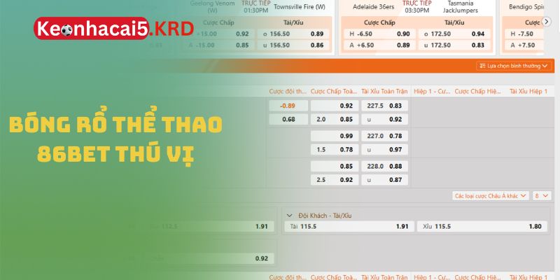 Bóng rổ thể thao 86Bet thú vị