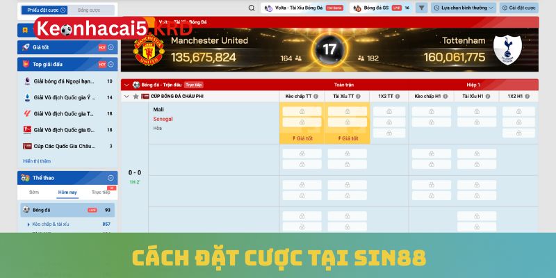 Cách đặt cược tại Sin88